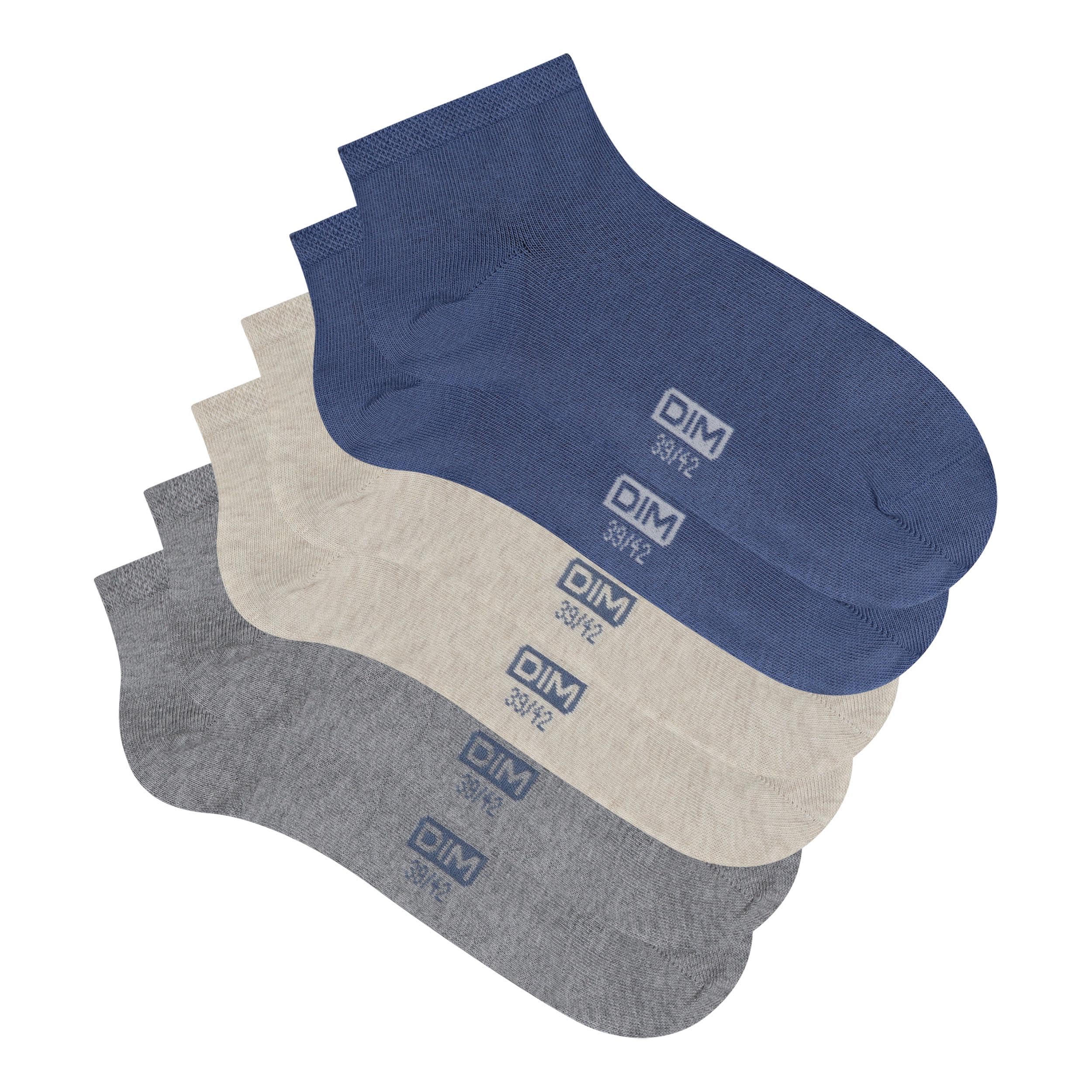Dim Coton Comfort calzini uomo corti 3 paia neri cotone