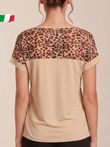 Egi Art. 1555 Maglietta Viscosa Animalier Nero