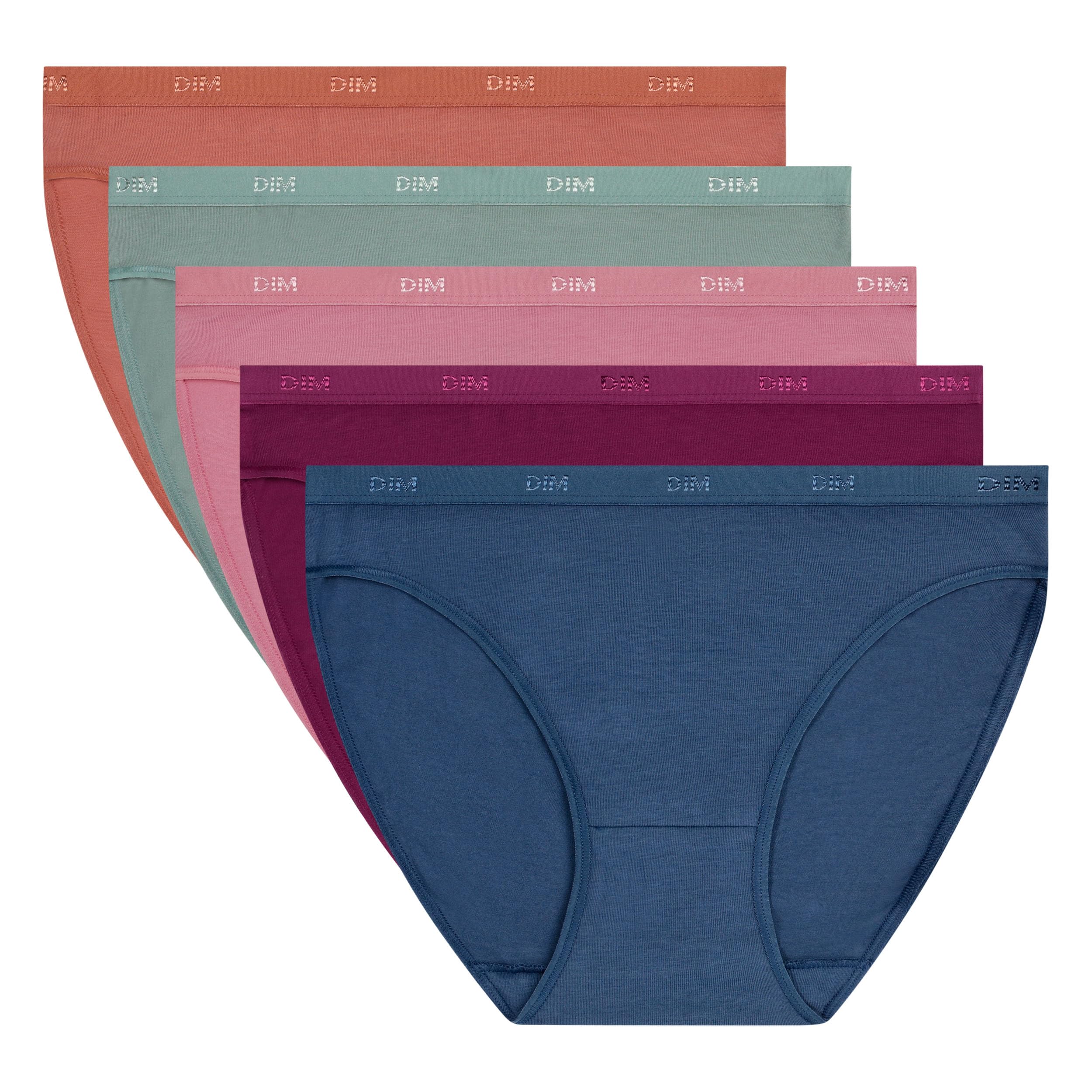 DIM Les Pockets Slip Donna 5 Pezzi Cotone Multicolore