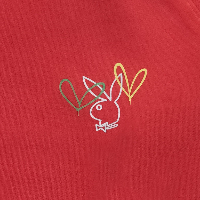 Playboy Petite Love Bunny felpa unisex rossa french terry