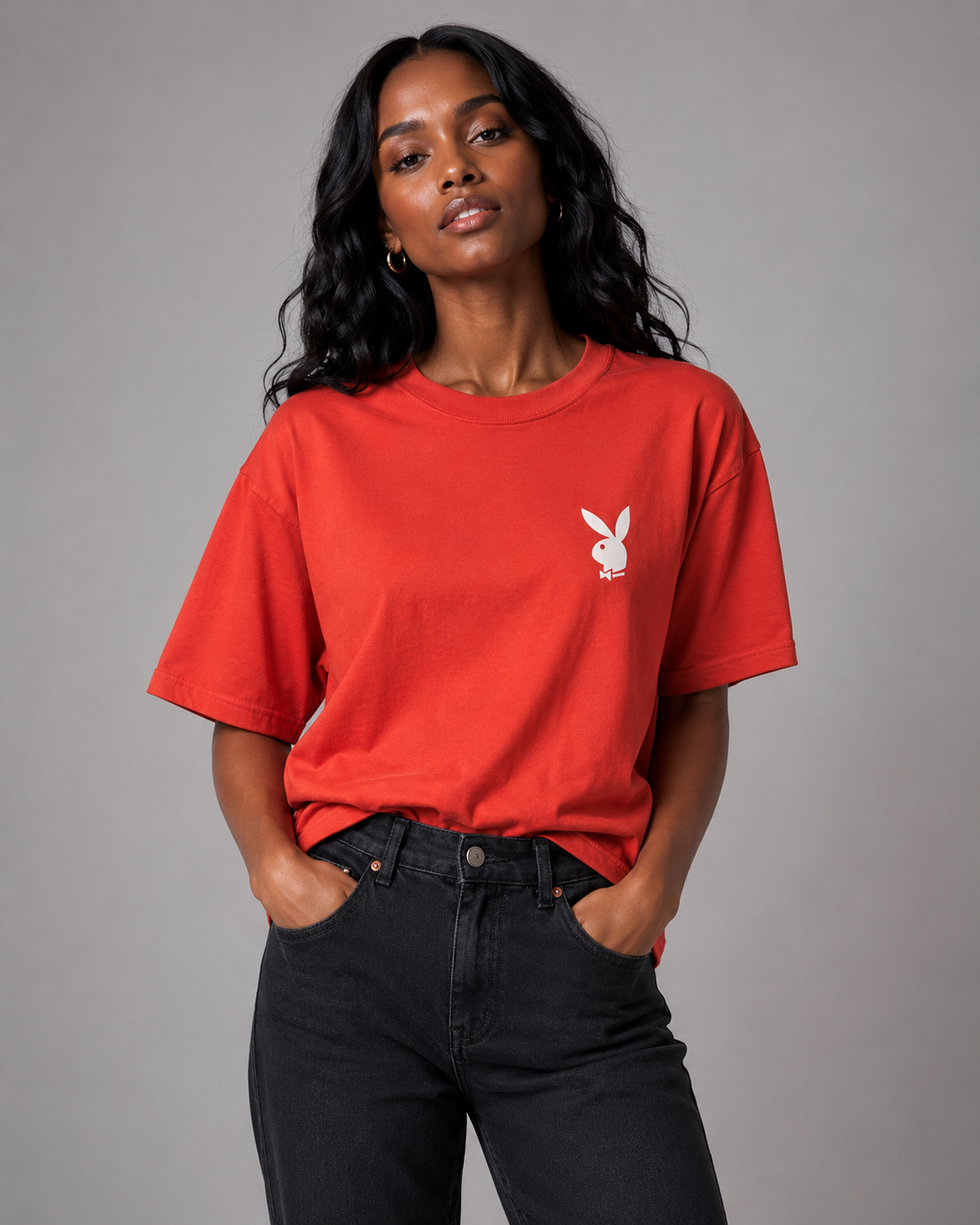 Playboy Kaya Cover t-shirt arancione cotone unisex