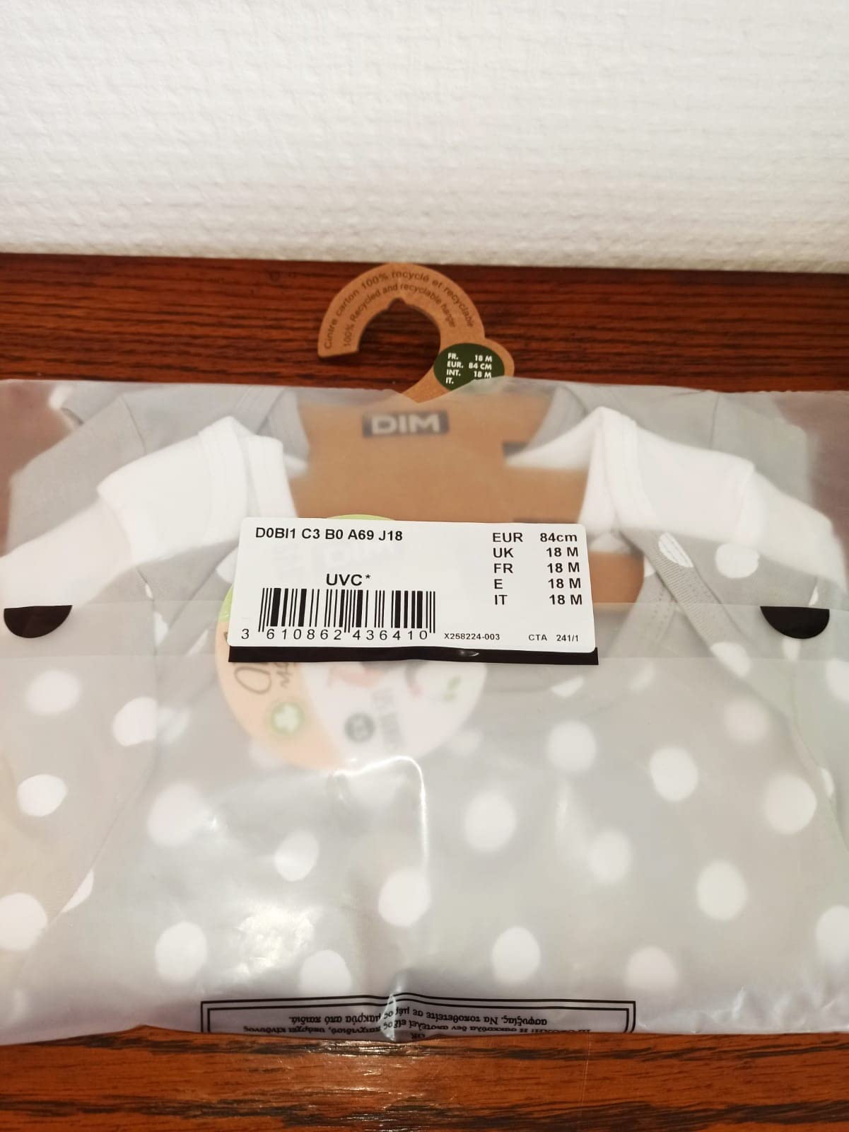 DIM Baby body neonato manica lunga cotone bio