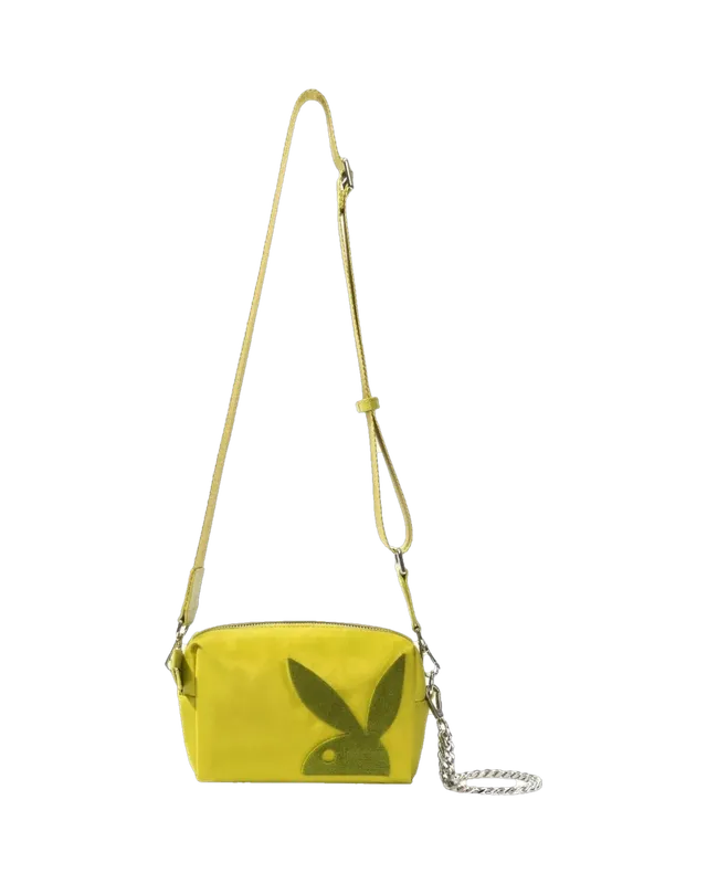 Playboy Nylon borsa tracolla verde oliva con catena