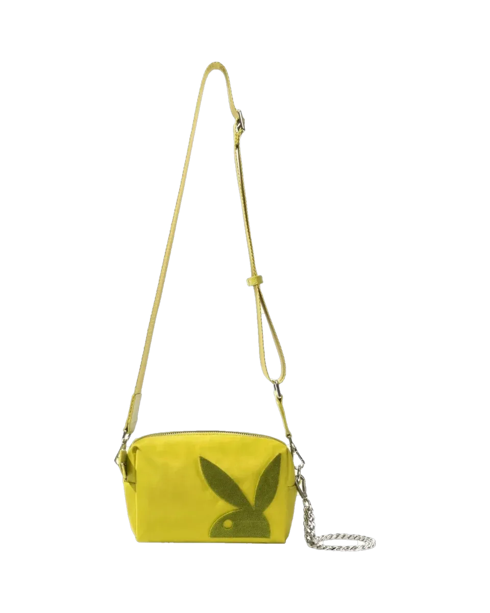 Playboy Nylon borsa tracolla verde oliva con catena