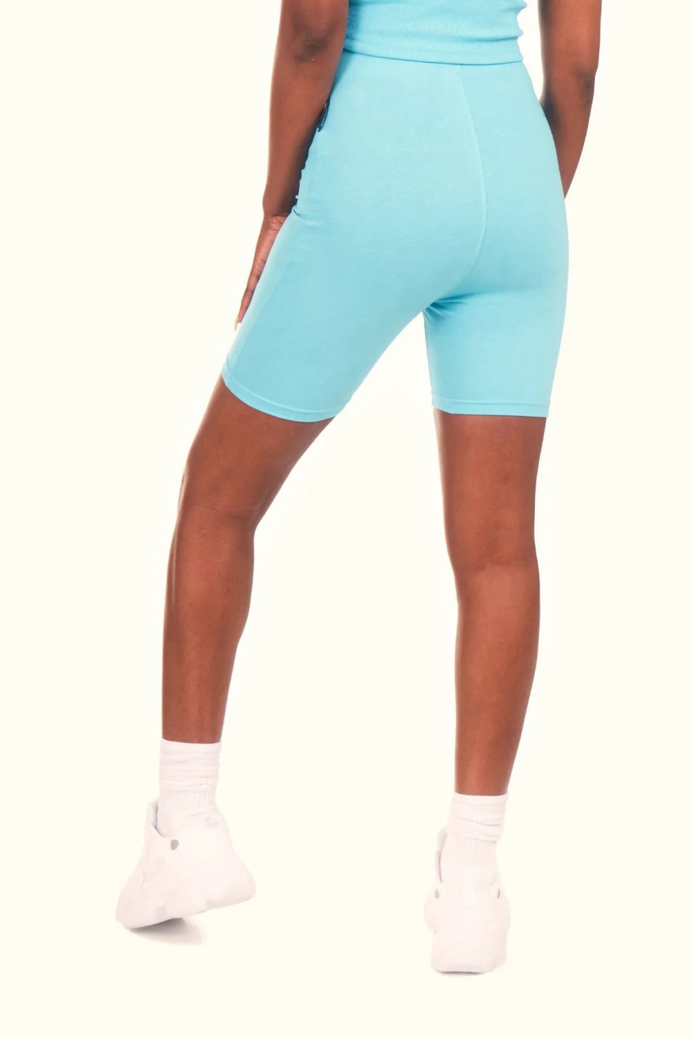 Playboy Logo Biking Shorts blu vita alta cotone