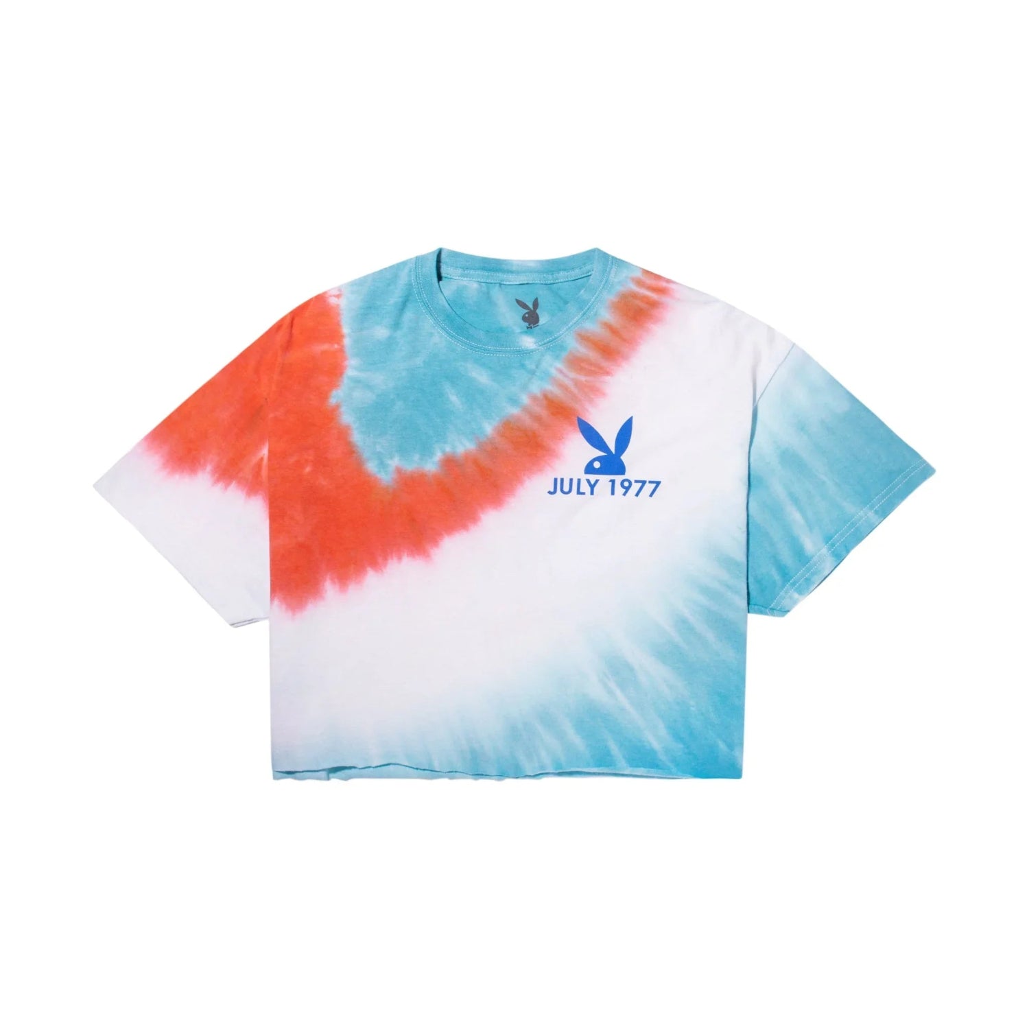 Playboy July 1977 crop t-shirt tie dye cotone M