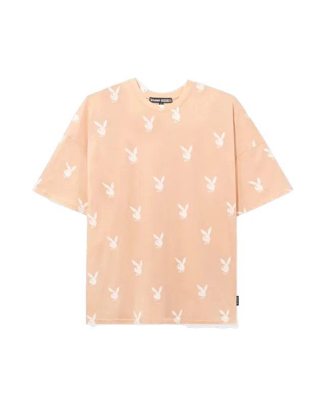 Playboy Rabbit Head abito t-shirt crema oversize