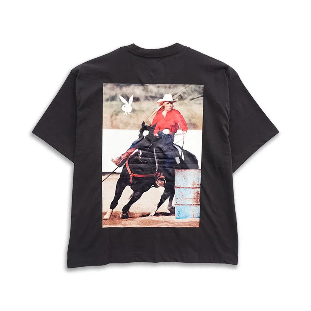 Playboy Equestrian Boxy Tee maglietta bianca cotone
