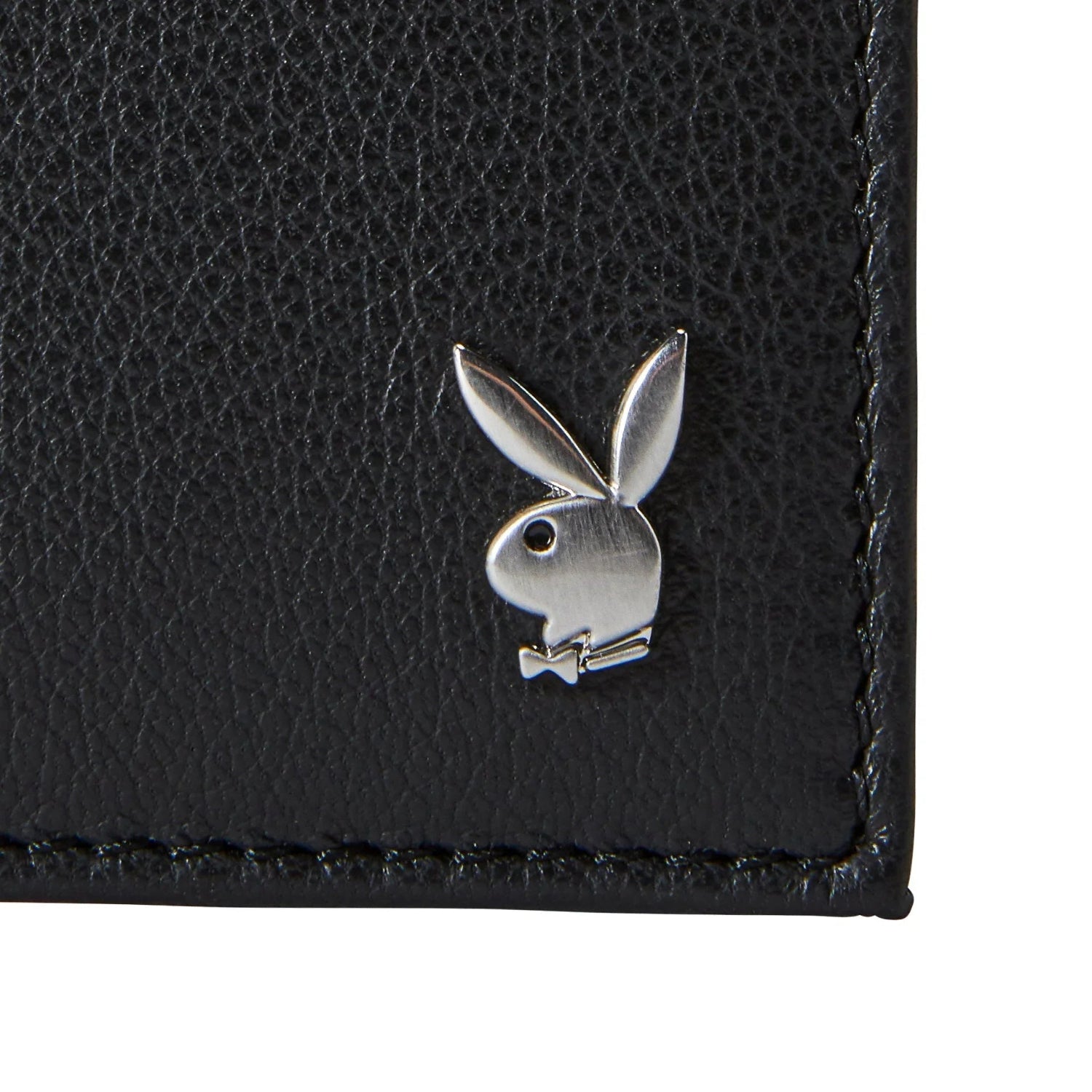 Playboy Milled Front Pocket portafoglio nero pelle