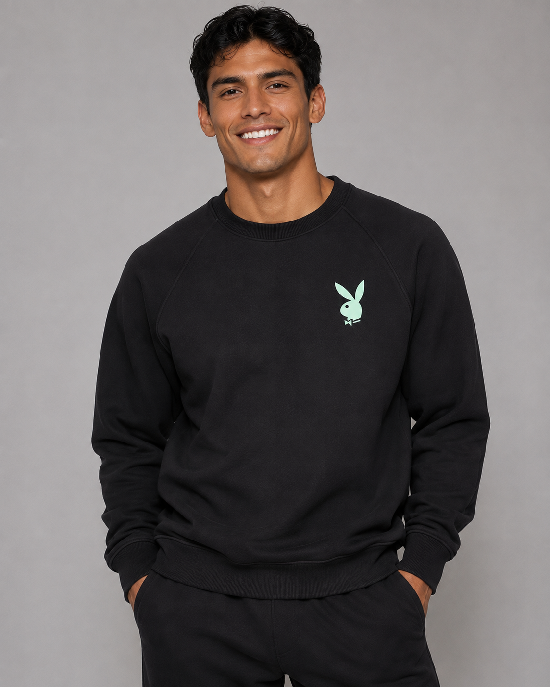 Playboy Gaze felpa unisex nera girocollo grafica archive