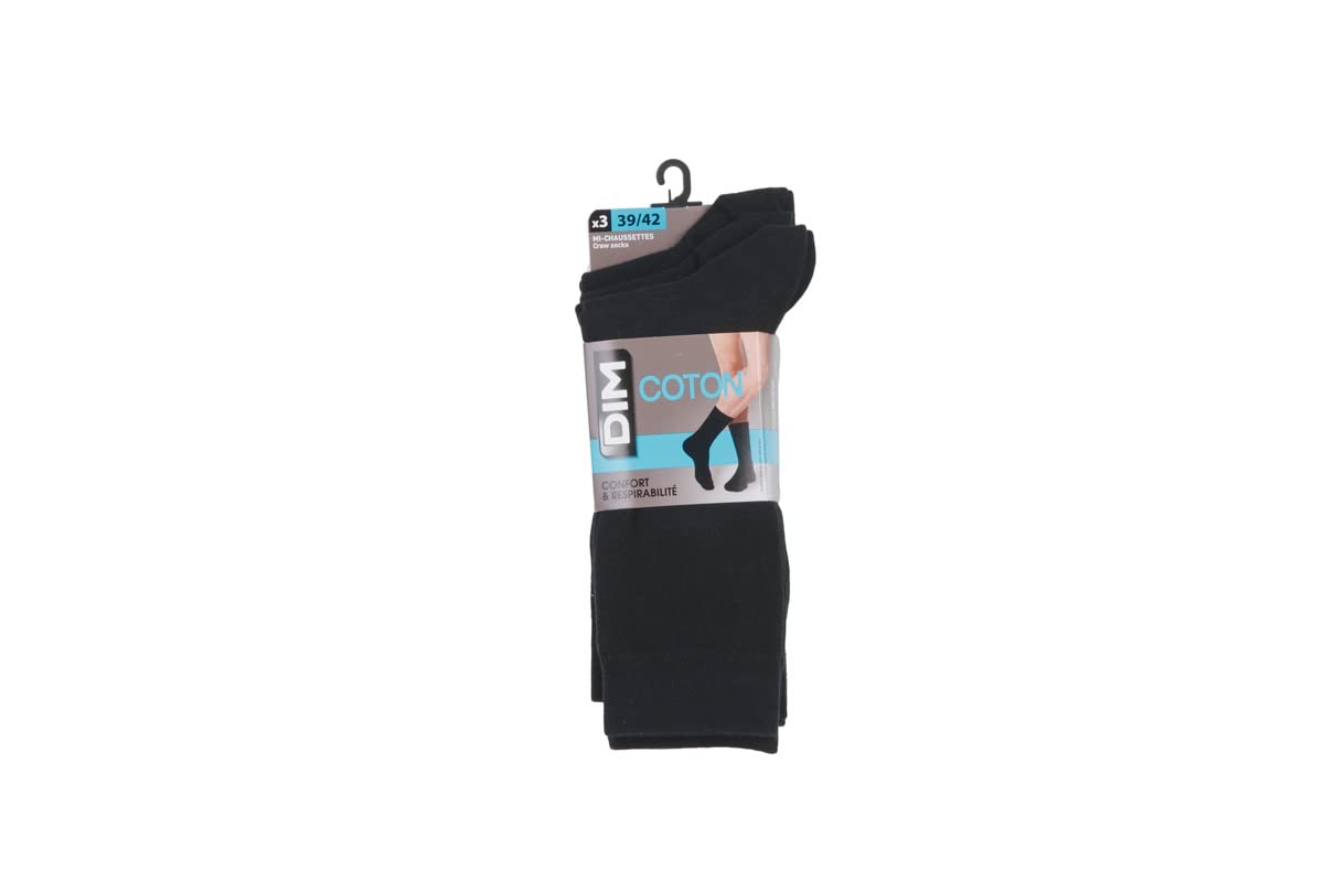DIM Coton Traspirabile X3 calzini uomo nero 43-46 x3 cotone