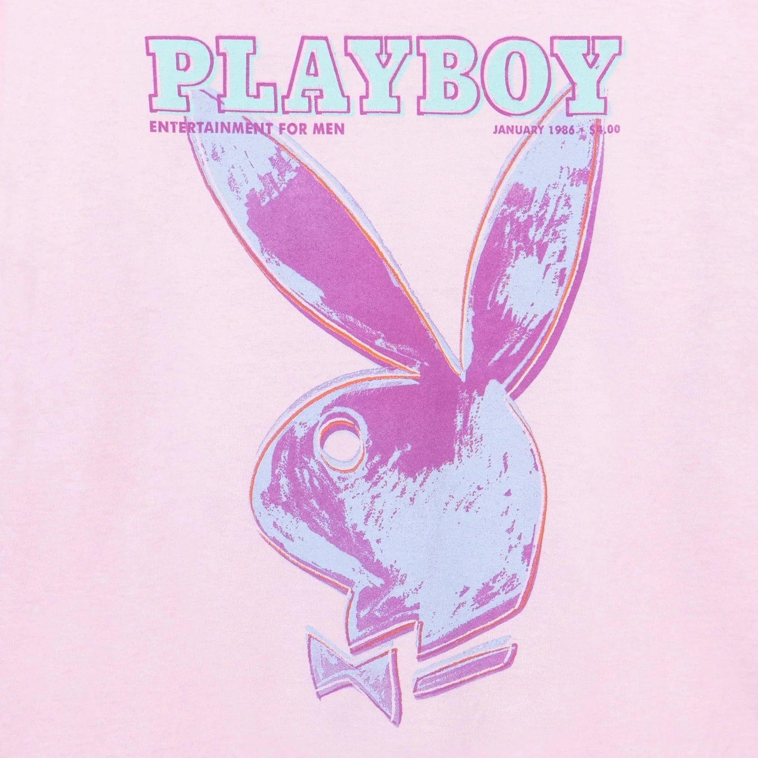 Playboy January 1986 Maglia manica lunga rosa cotone