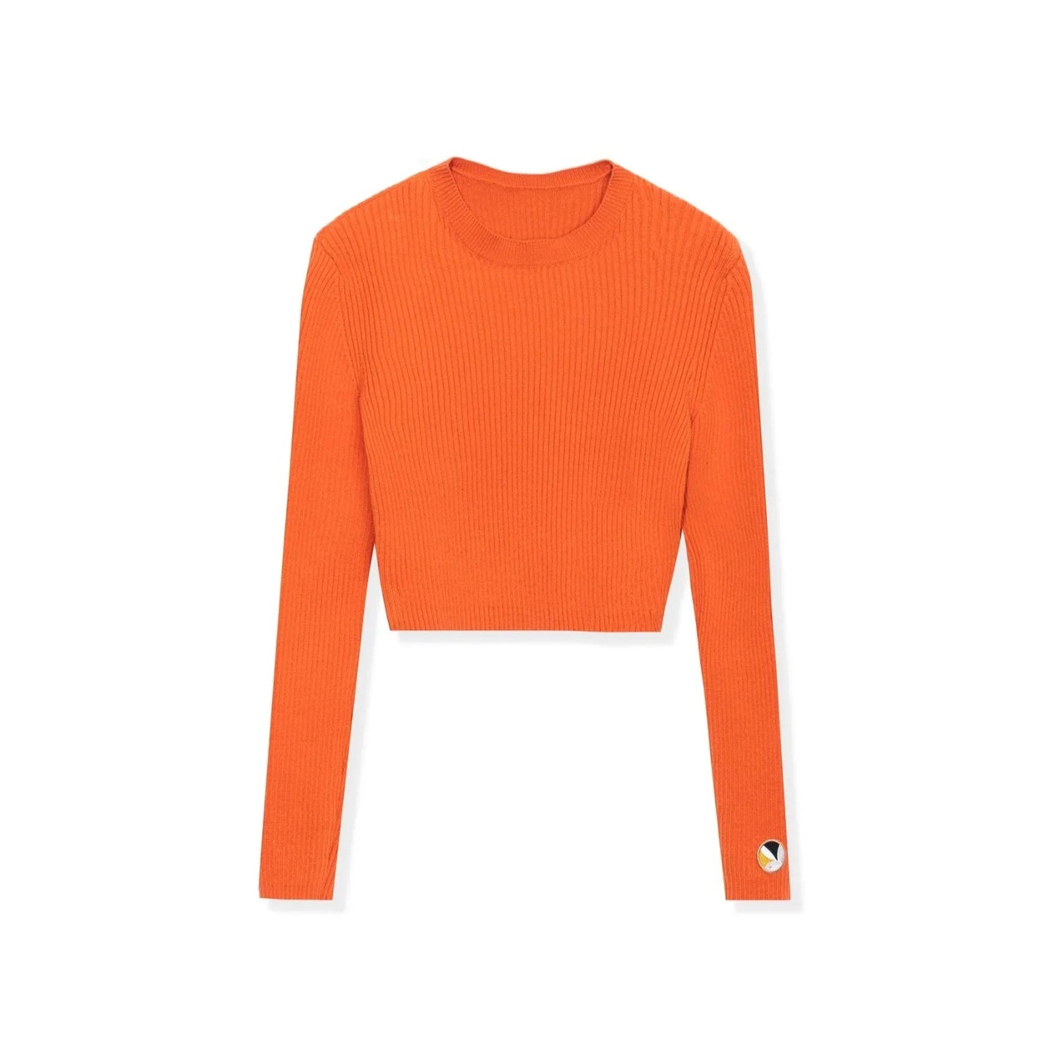 Playboy Cropped Ribbed top coste manica lunga elasticizzato