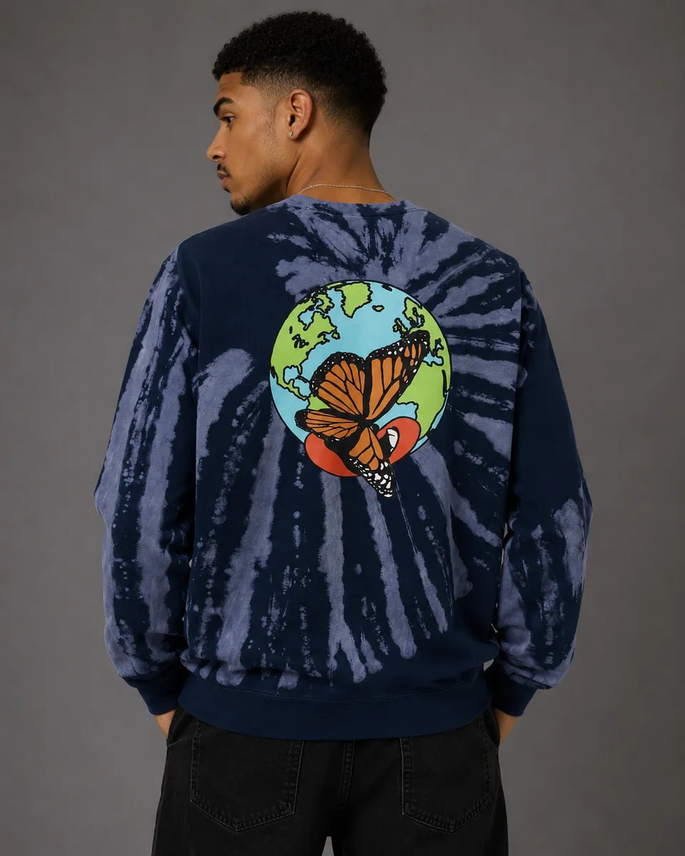Playboy Au Naturel Tie-Dye felpa girocollo cotone