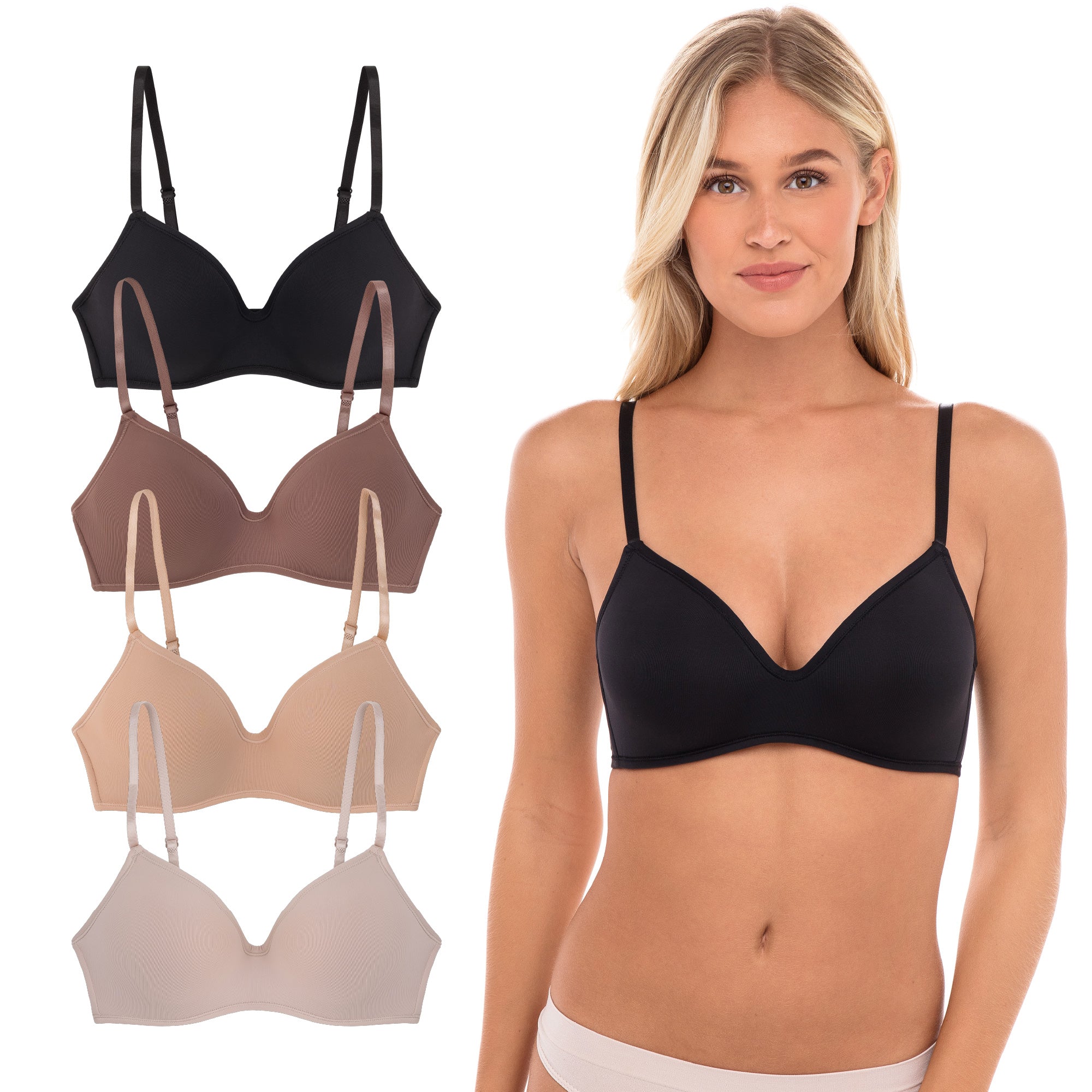 René Rofé Wireless Bra reggiseno T-shirt 4 pezzi 36D