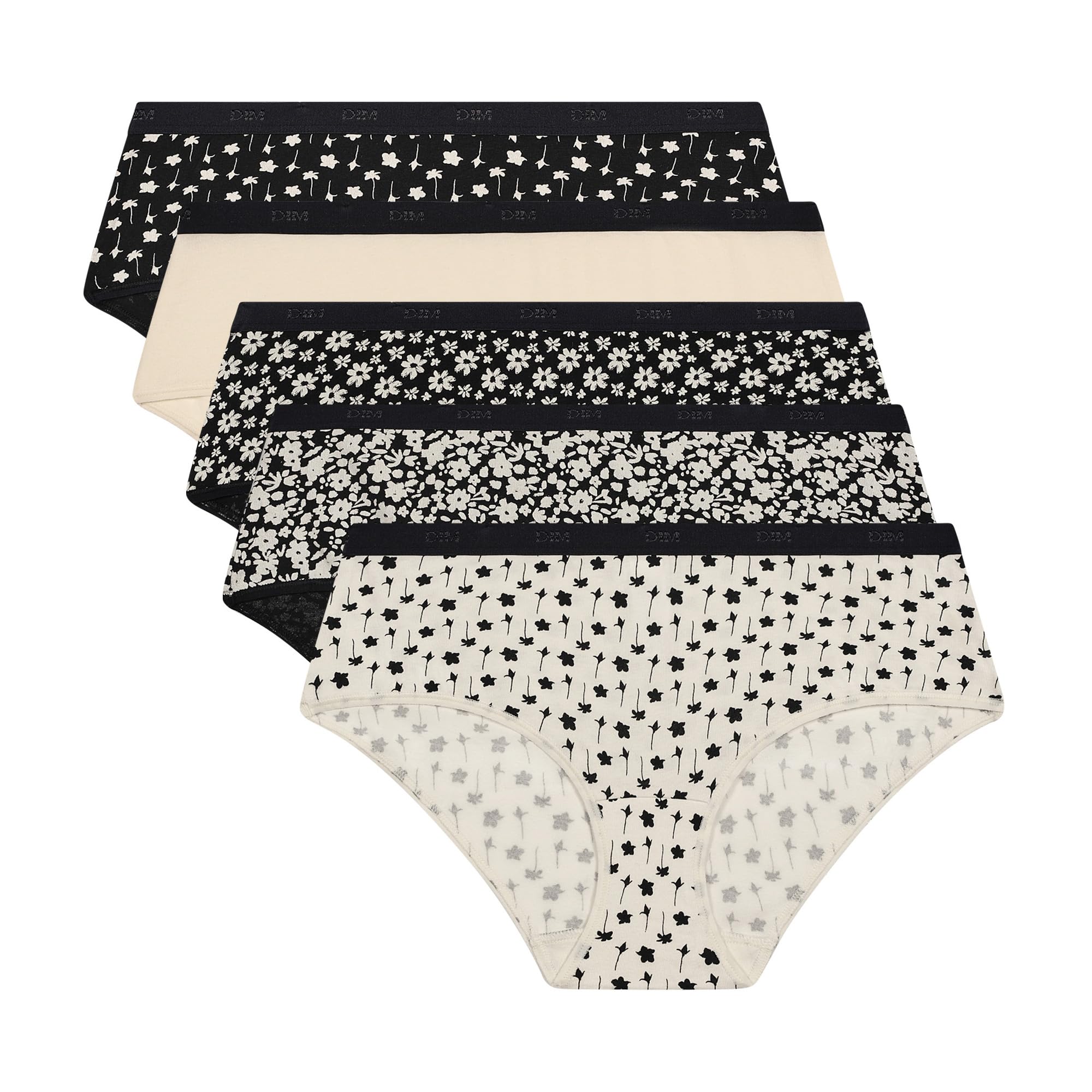 DIM slip donna 5 pezzi cotone stretch multicolore
