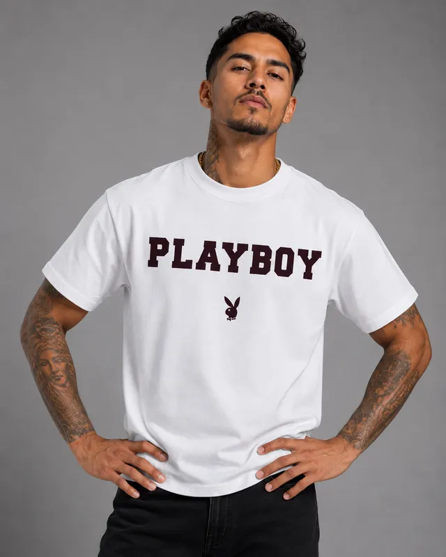 Playboy Bunny Flocking t-shirt bordeaux cotone L