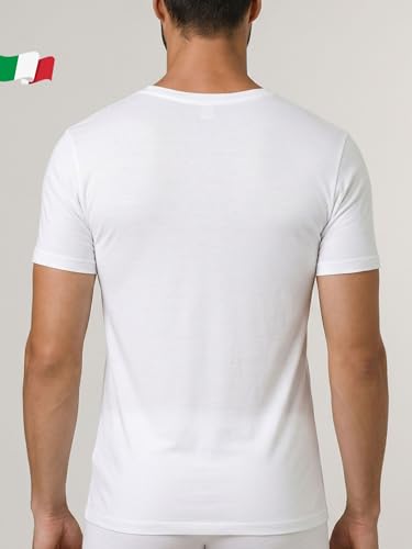 Egi Art. 5423 Maglia Uomo Cotone Mezza Manica Scollo V Bianca M