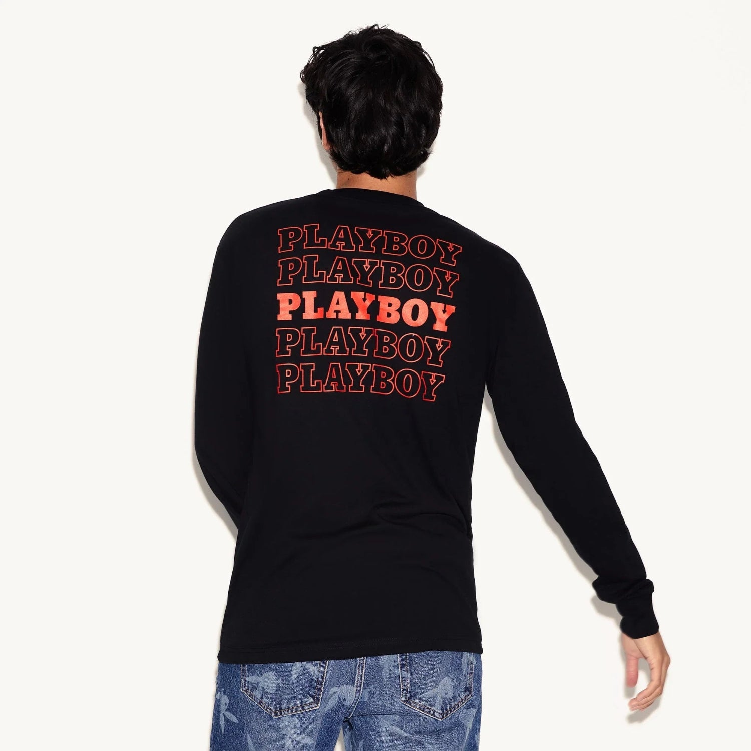 Playboy Repeating Masthead maglia maniche lunghe cotone