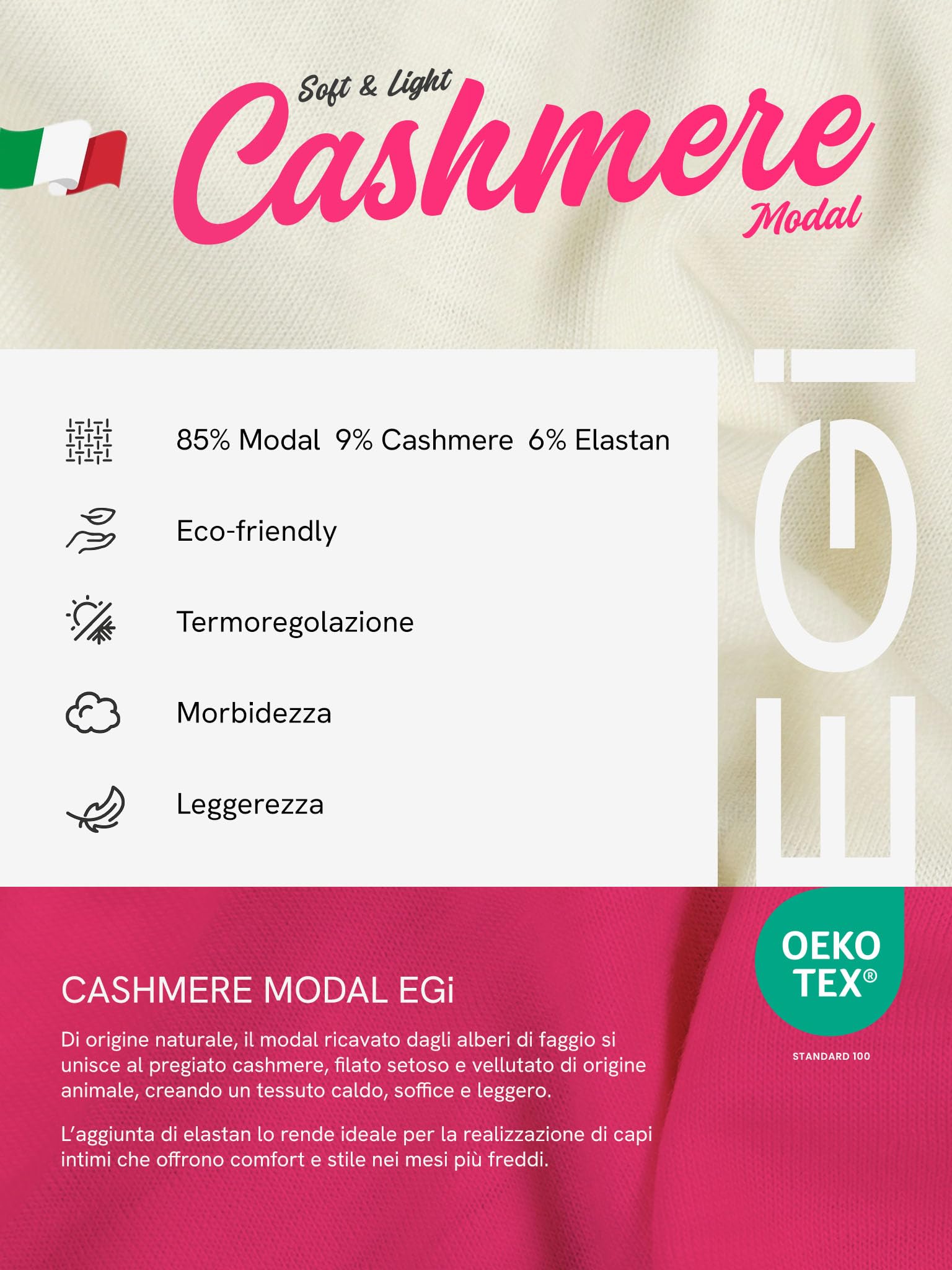 Egi 5140 maglia manica lunga modal cashmere bianco S-M