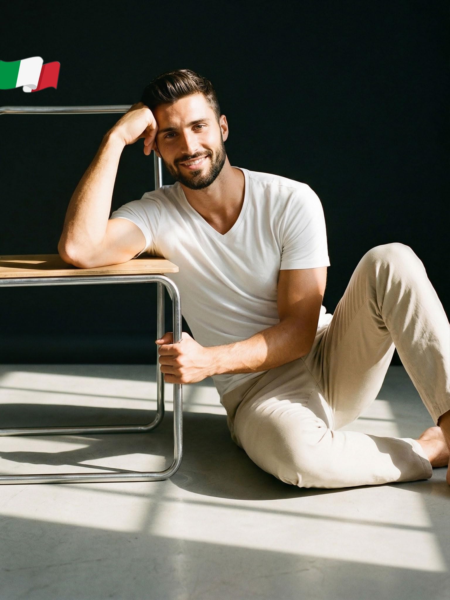 Egi 1185 Maglia Uomo Scollo V Micromodal Bianco
