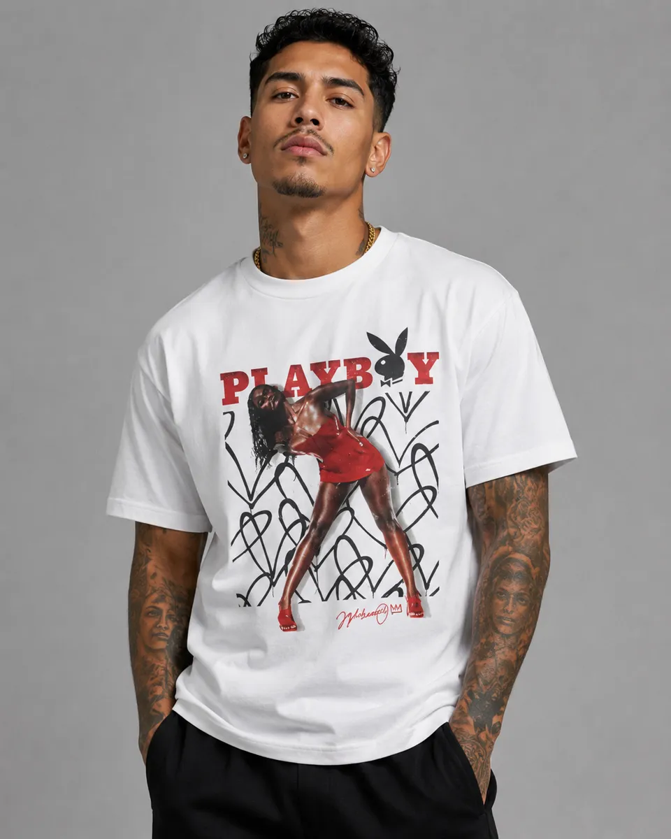 Playboy x JGC Editorial Bunny T-Shirt Cotone Bianca
