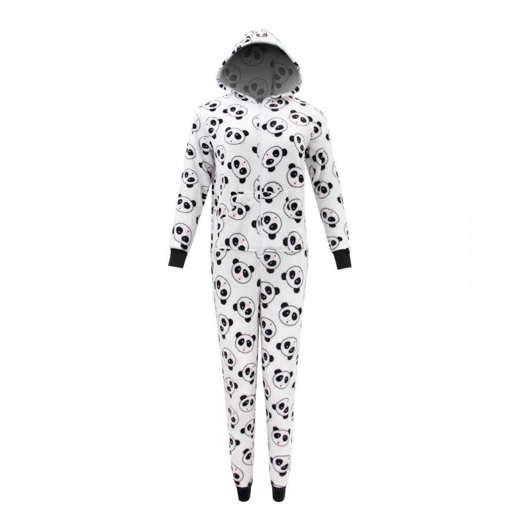 René Rofé Hooded Plush tuta pigiama pile grigia gatti S
