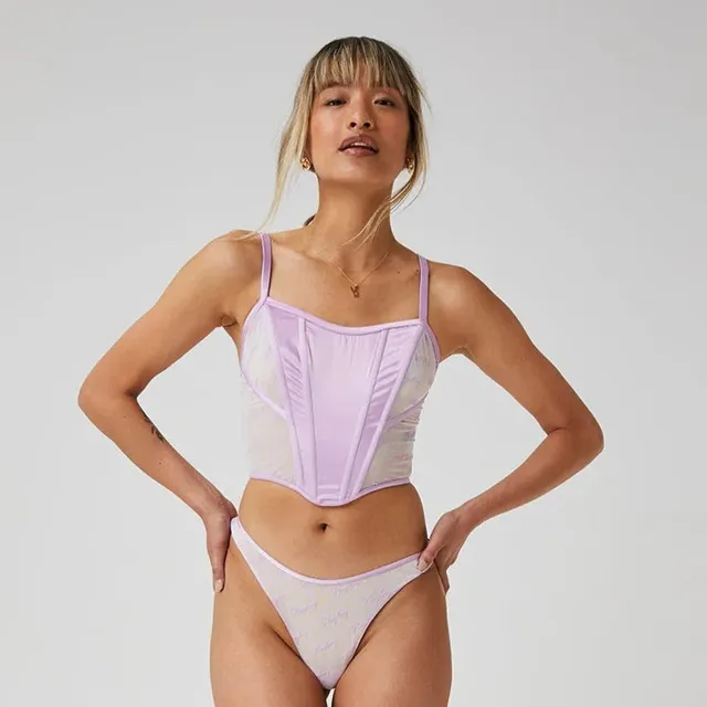 Playboy Script Corset top nero strutturato M