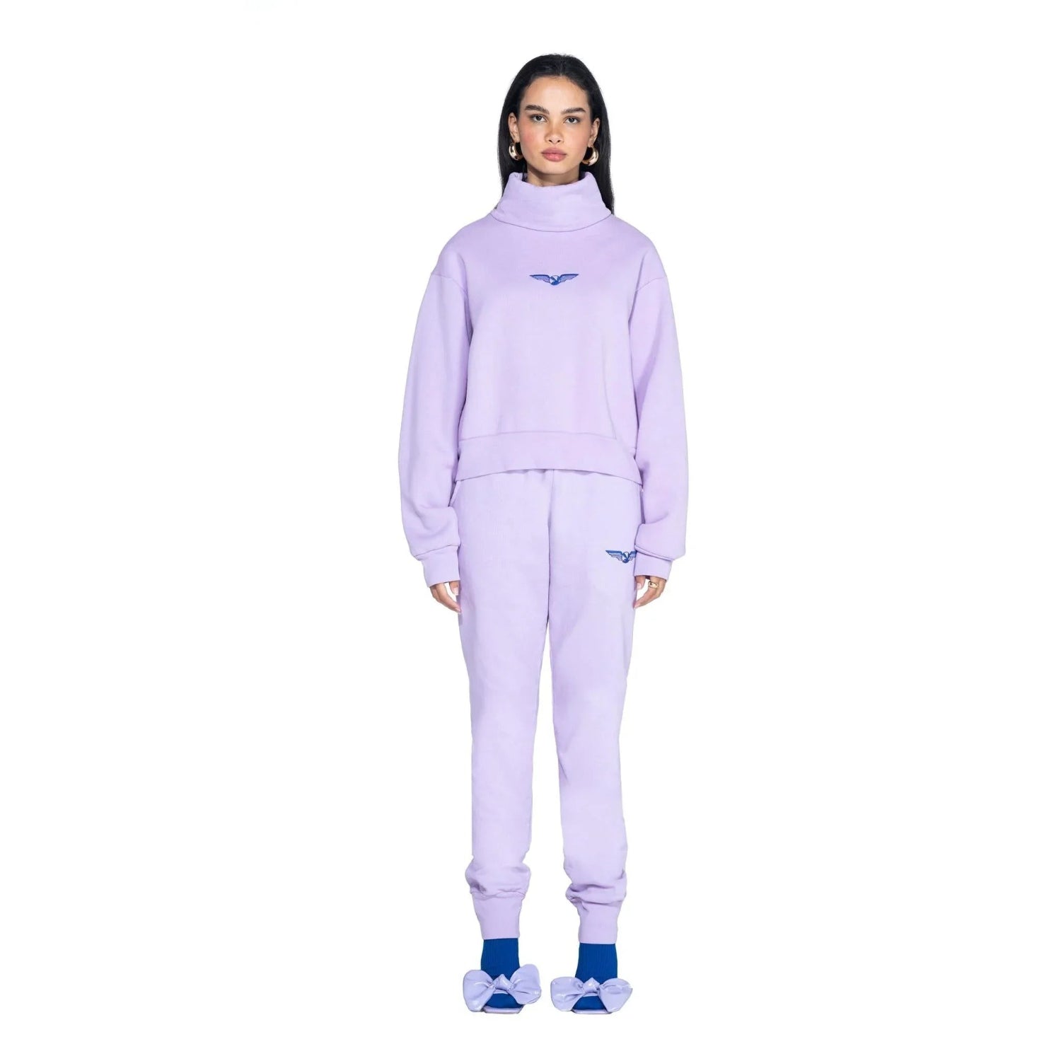 Playboy Aviation Wings Felpa cropped collo alto cotone