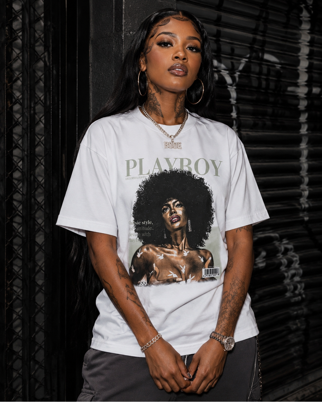 Playboy Class Tee T-Shirt Unisex Cotone Nero