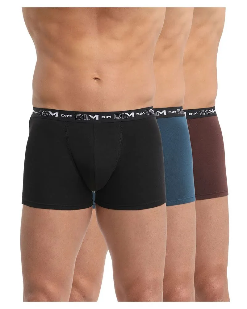 DIM boxer uomo 3 pezzi cotone elasticizzato nero