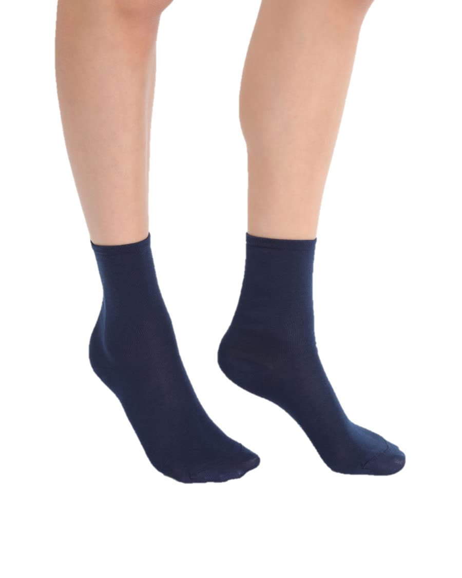 DIM Cotton Stretch Calze Donna x2 Blu Marino Cotone