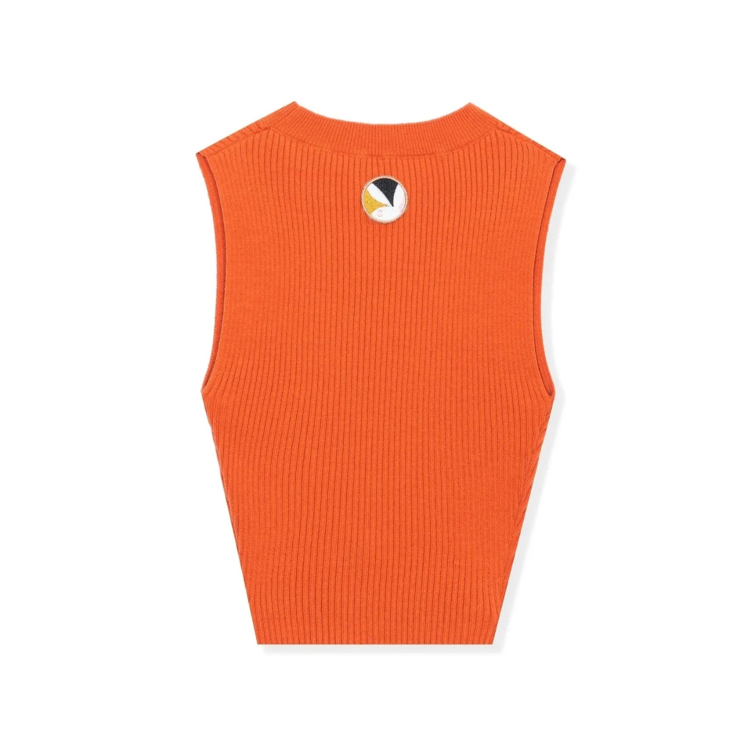 Playboy Cropped Ribbed canotta cropped nera in costina