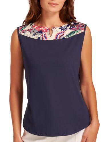 Egi Art. 1745 Top Donna Viscosa Blu Fantasia Floreale Spalla