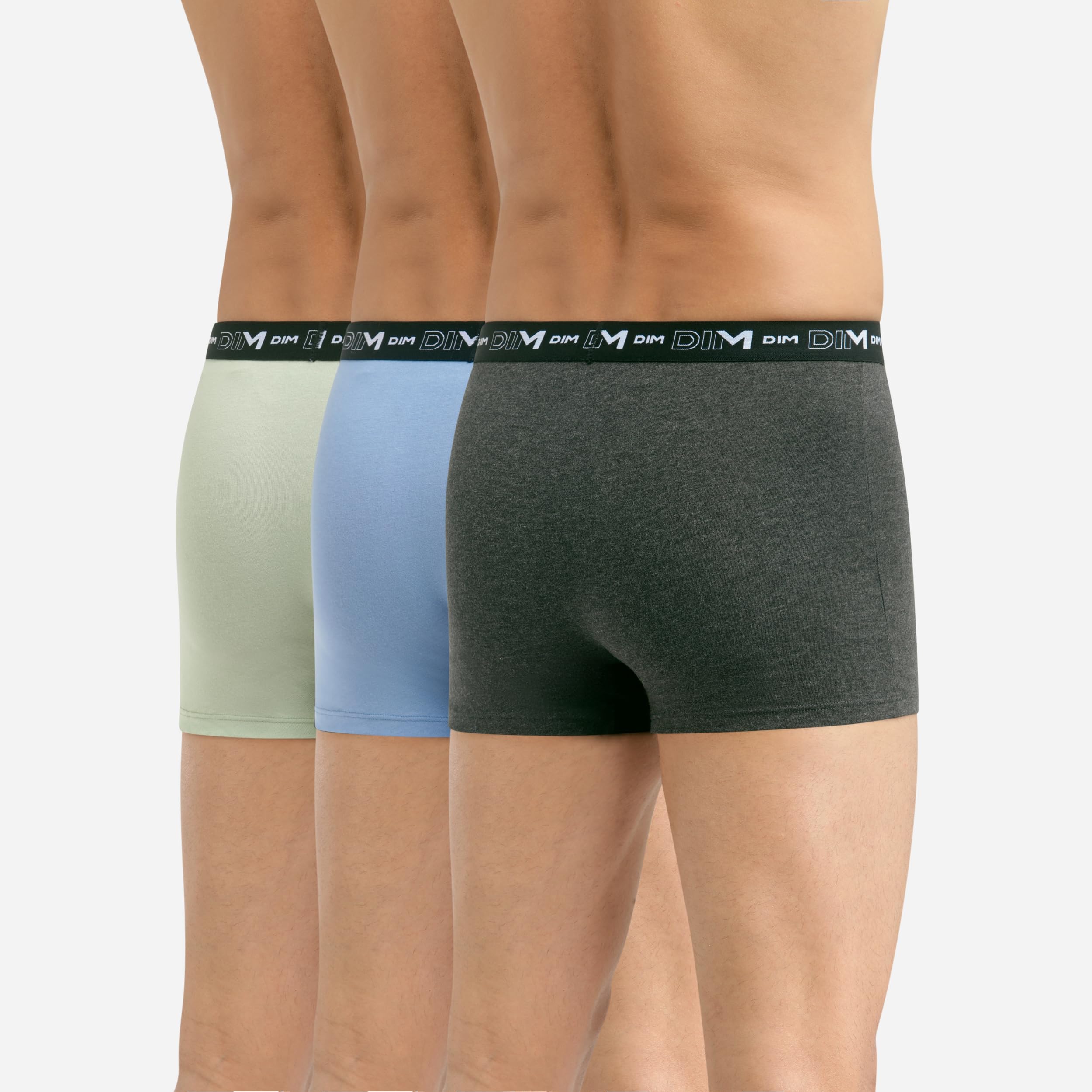 DIM boxer uomo M verde blu cotone elasticizzato x3