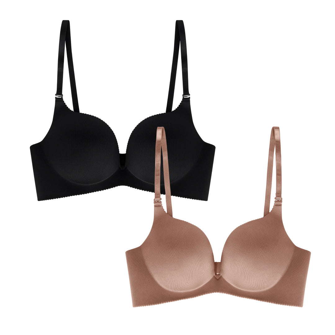 René Rofé reggiseno push-up senza ferretto 2 pack rosa