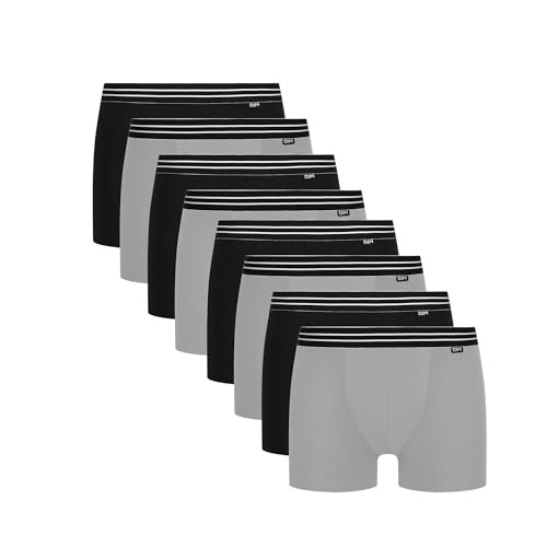 DIM Ecodim Boxer Uomo XL Nero 8 Pezzi Cotone Stretch