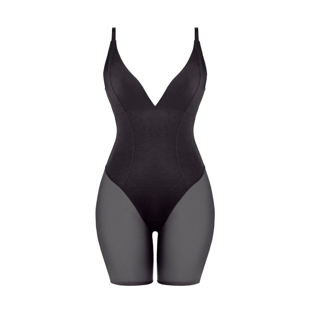 René Rofé Open Bust Bodysuit Modellante Nero L