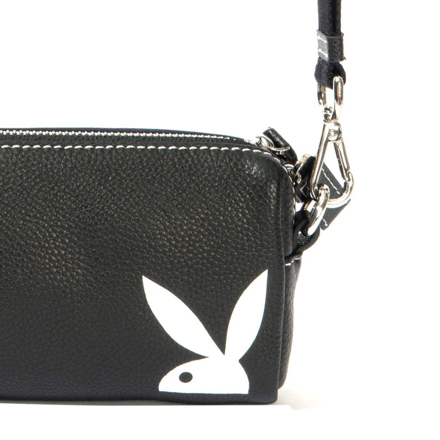 Playboy Leather Pouchette pochette nera pelle vera tracolla