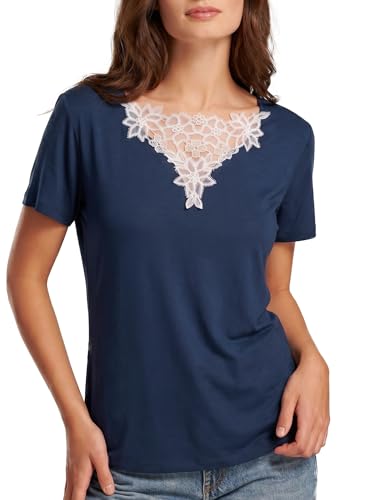 Egi Art. 1785 T-Shirt Donna Viscosa Blu S-M Pizzo Macramè