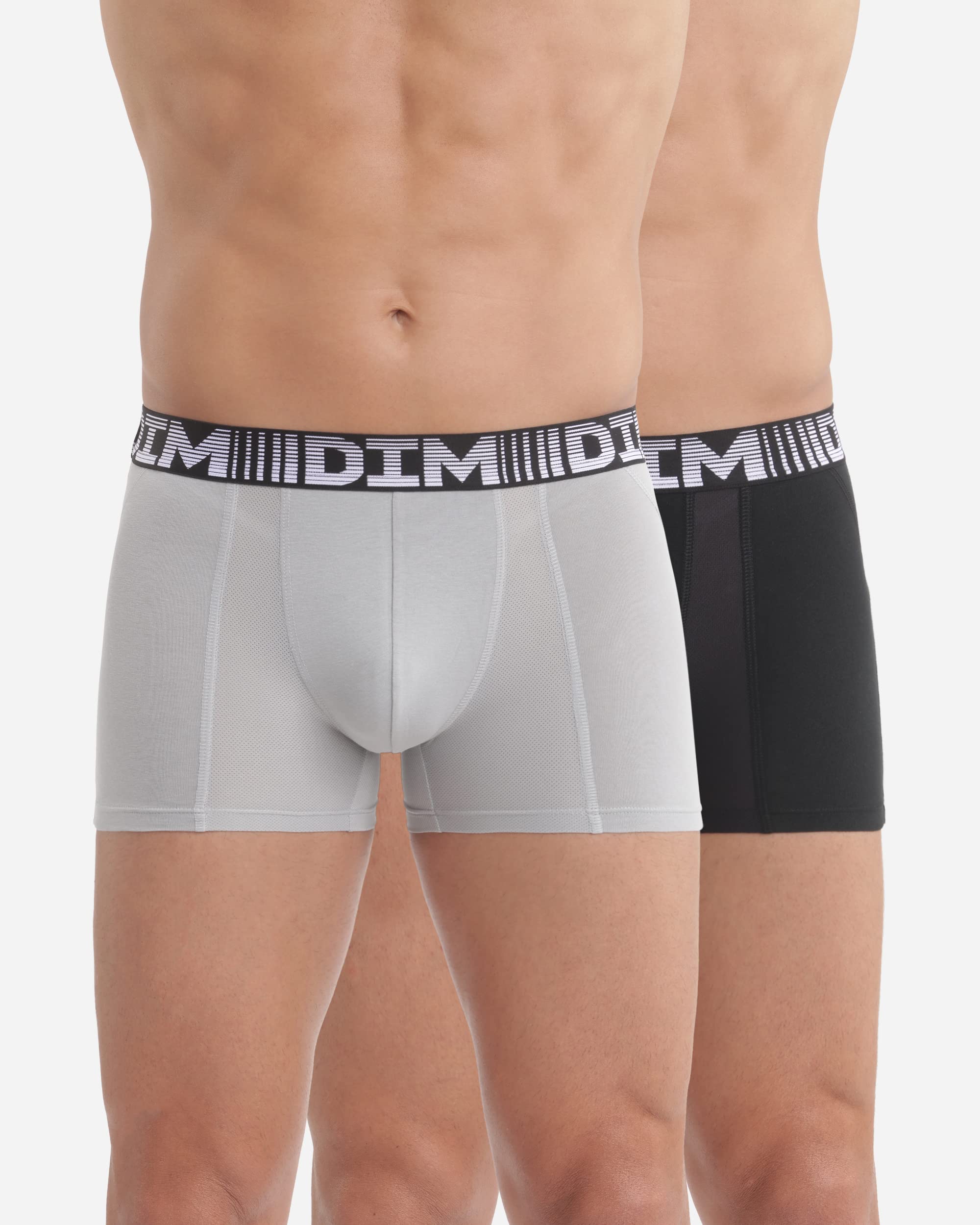 DIM 3D Flex Air Boxer Uomo x2 Traspirante Nero Grigio