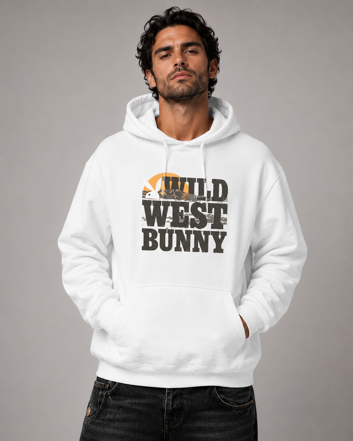 Playboy Wild West Bunny felpa con cappuccio nera