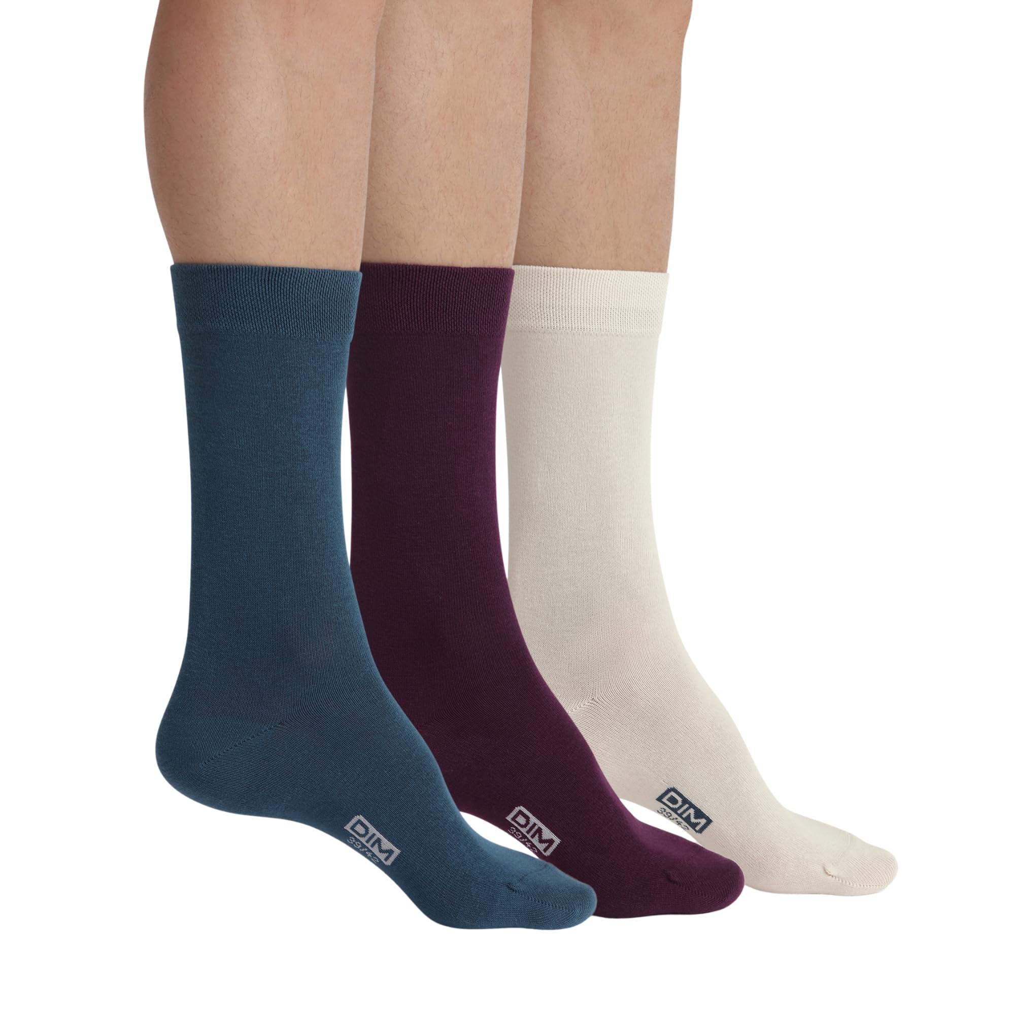 DIM Coton Traspirabile X3 calzini uomo nero 43-46 x3 cotone