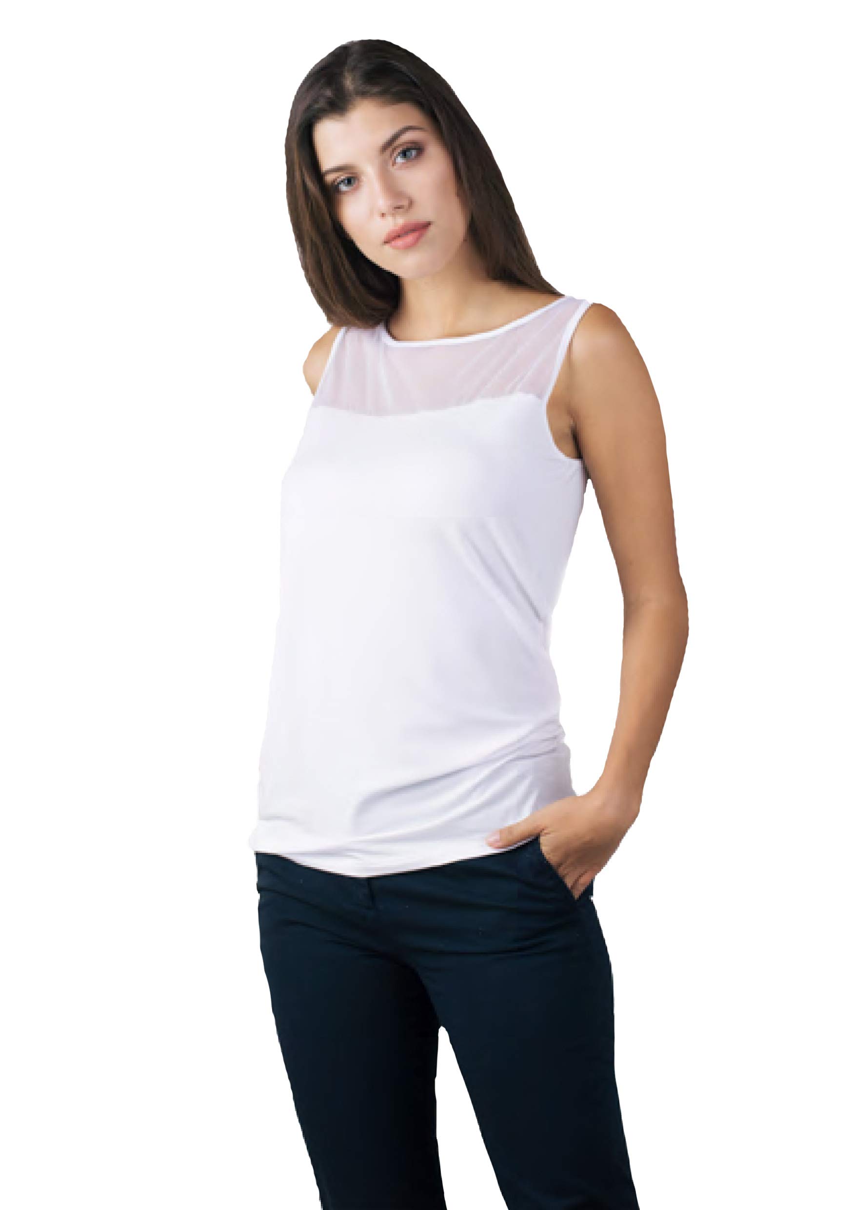 Egi canottiera tulle modal donna nero S-M elegante