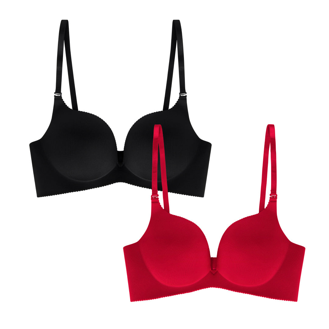 René Rofé reggiseno push-up senza ferretto 2 pack rosa
