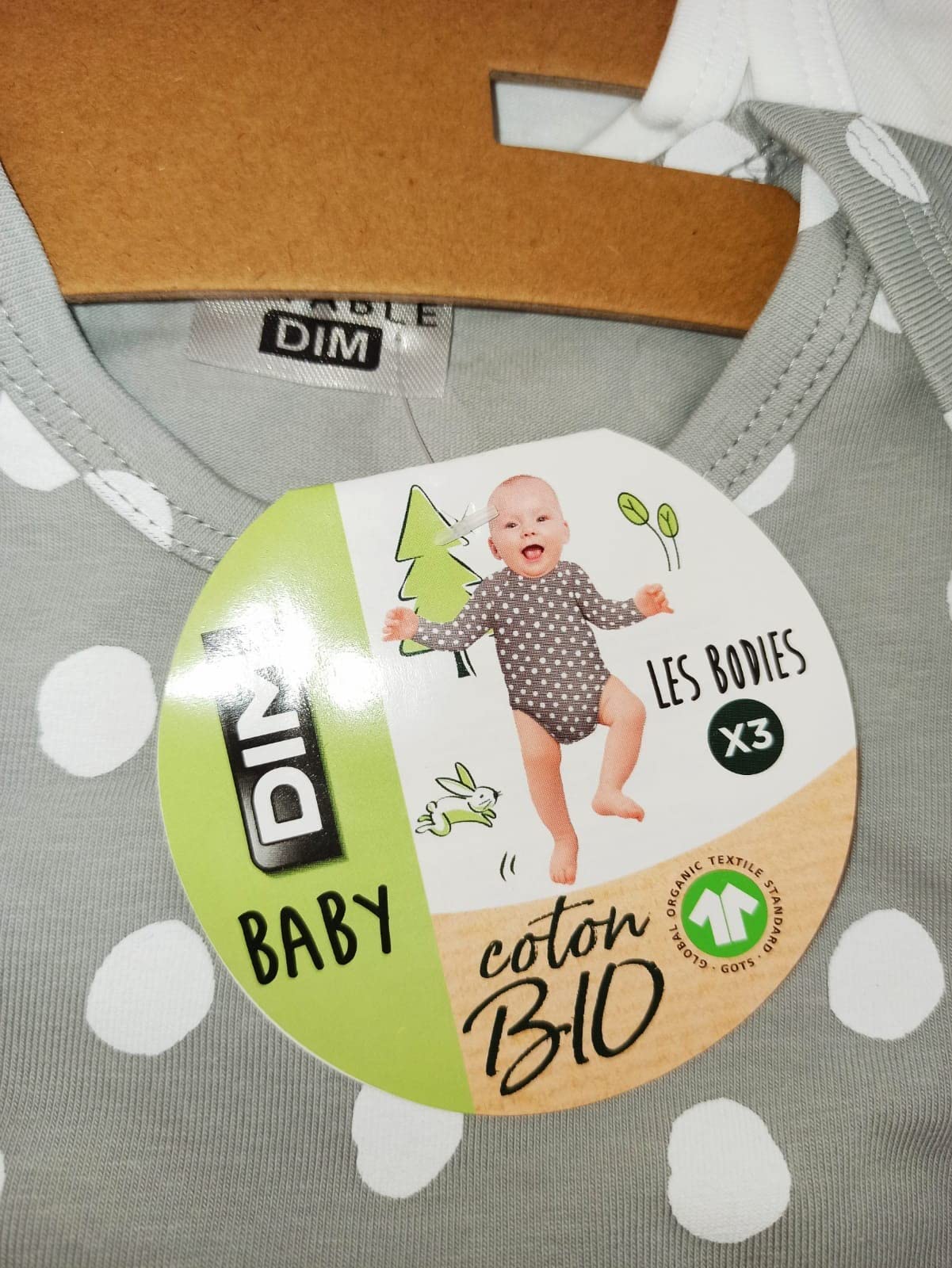 DIM Baby body neonato manica lunga cotone bio