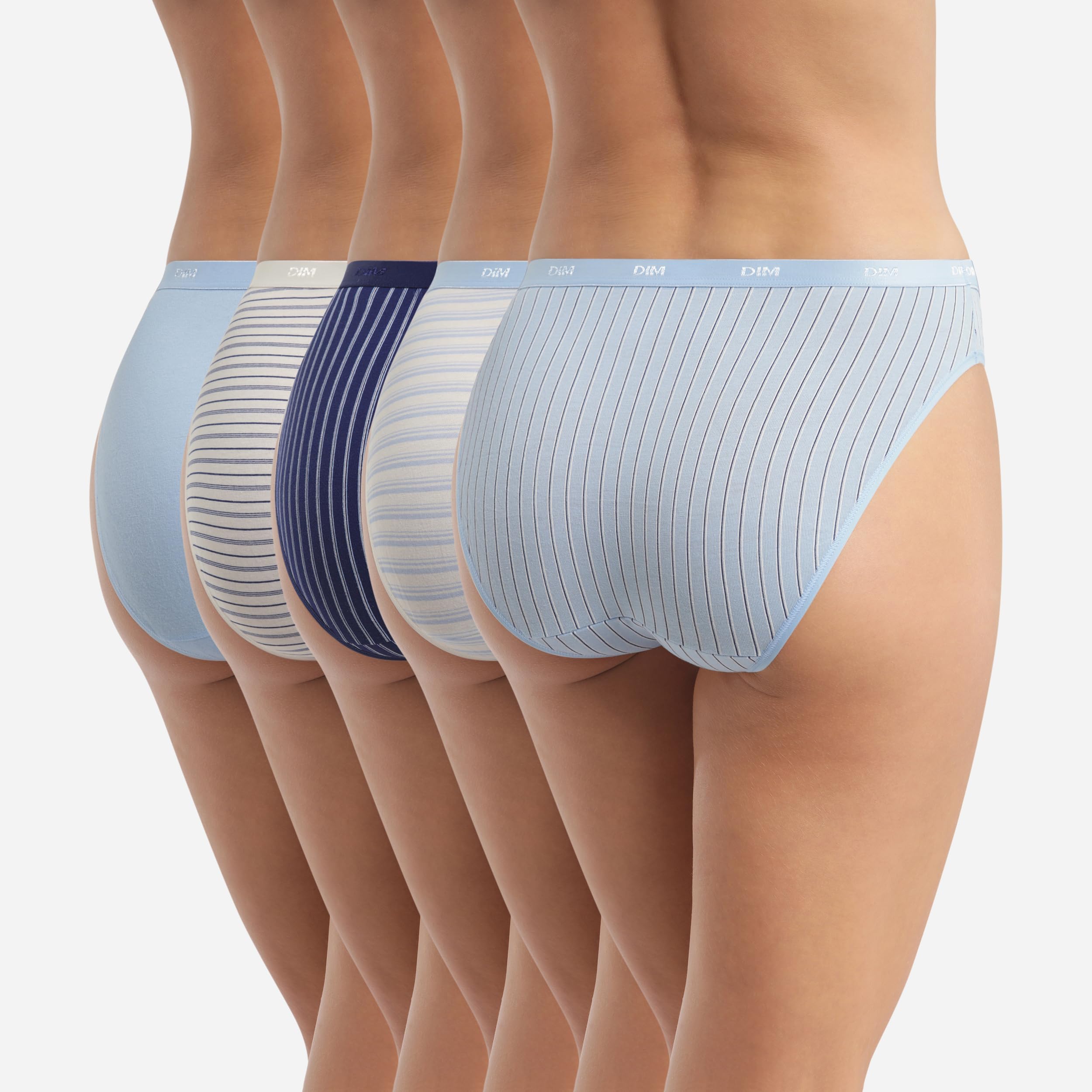 DIM Pockets slip cotone donna x5 blu bianco S elasticizzato