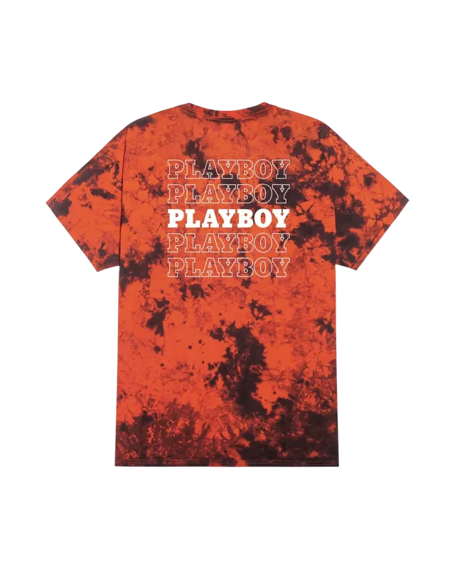 Playboy Repeating Masthead t-shirt tie dye arancione