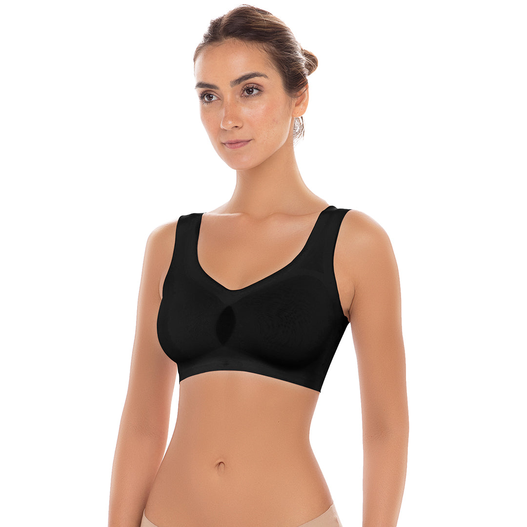 René Rofé Wireless reggiseno sportivo S nero/beige 2 pezzi seamless