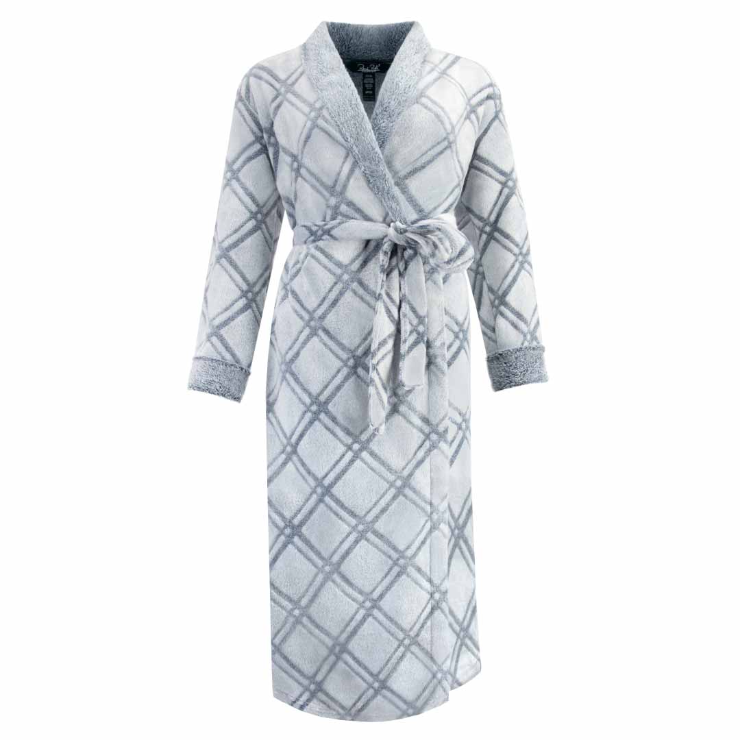 René Rofé Fleece Vestaglia Pile M Grigia Lunga Calda